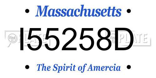 I55258D Massachusetts License Plate