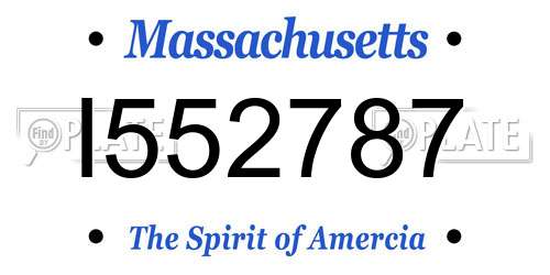 I552787 Massachusetts License Plate