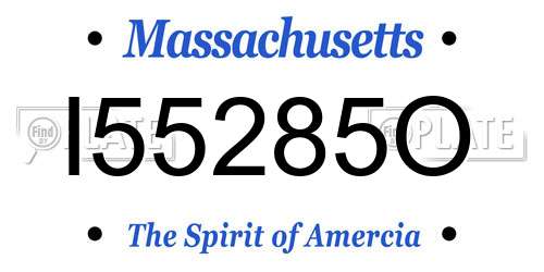 I55285O Massachusetts License Plate