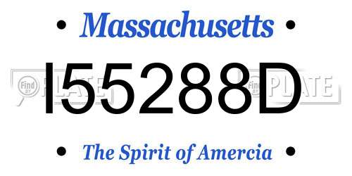 I55288D Massachusetts License Plate