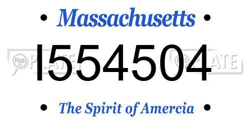 I554504 Massachusetts License Plate