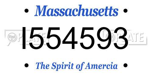 I554593 Massachusetts License Plate