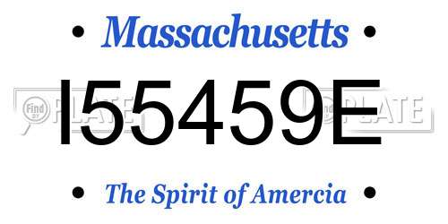 I55459E Massachusetts License Plate