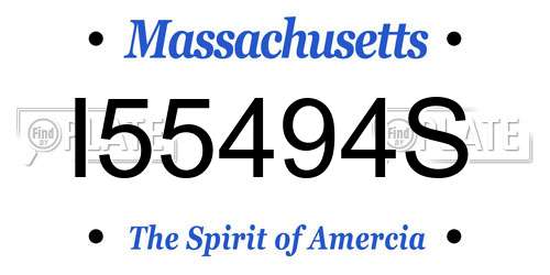 I55494S Massachusetts License Plate