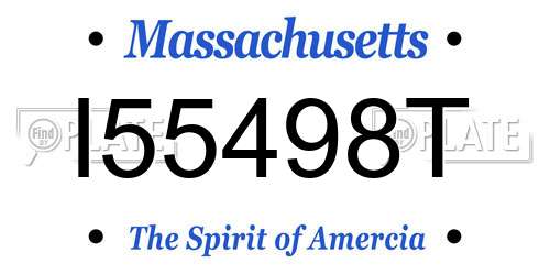 I55498T Massachusetts License Plate