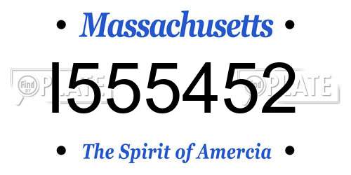 I555452 Massachusetts License Plate