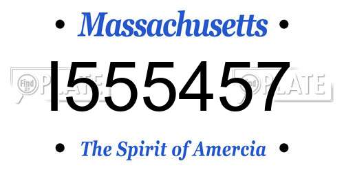 I555457 Massachusetts License Plate
