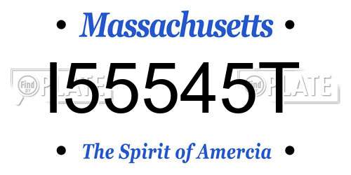 I55545T Massachusetts License Plate