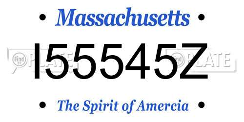 I55545Z Massachusetts License Plate