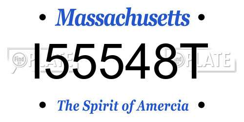 I55548T Massachusetts License Plate