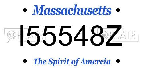 I55548Z Massachusetts License Plate