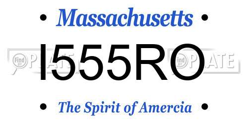 I555RO Massachusetts License Plate