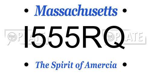 I555RQ Massachusetts License Plate