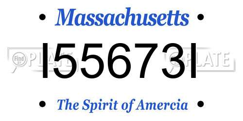 I55673I Massachusetts License Plate