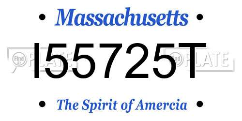 I55725T Massachusetts License Plate