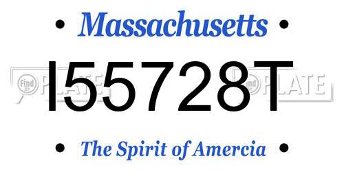 I55728T Massachusetts License Plate