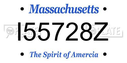I55728Z Massachusetts License Plate