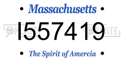 I557419 Massachusetts License Plate