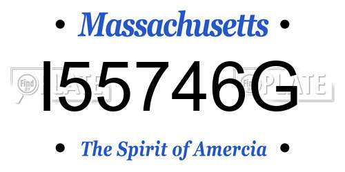 I55746G Massachusetts License Plate