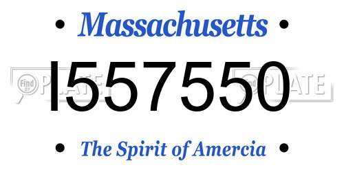 I557550 Massachusetts License Plate