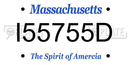 I55755D Massachusetts License Plate