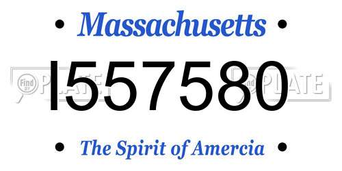 I557580 Massachusetts License Plate