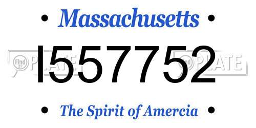 I557752 Massachusetts License Plate