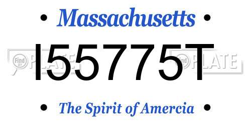 I55775T Massachusetts License Plate