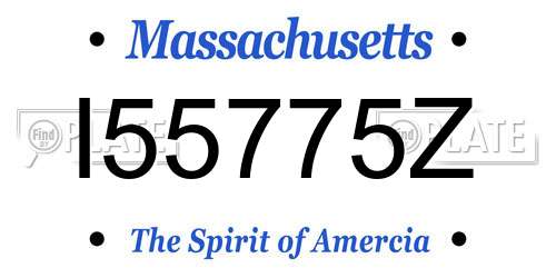 I55775Z Massachusetts License Plate