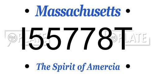 I55778T Massachusetts License Plate