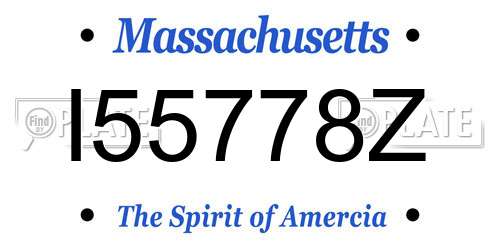 I55778Z Massachusetts License Plate