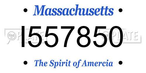 I557850 Massachusetts License Plate