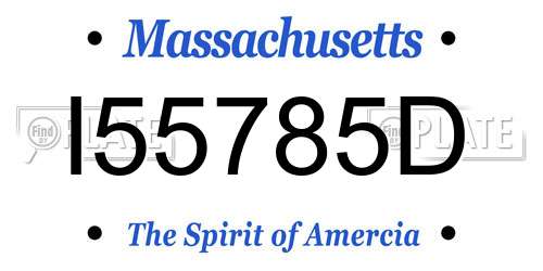 I55785D Massachusetts License Plate