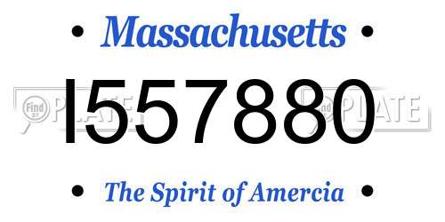 I557880 Massachusetts License Plate