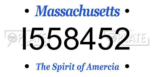 I558452 Massachusetts License Plate