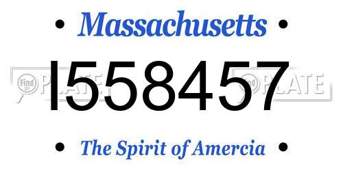 I558457 Massachusetts License Plate