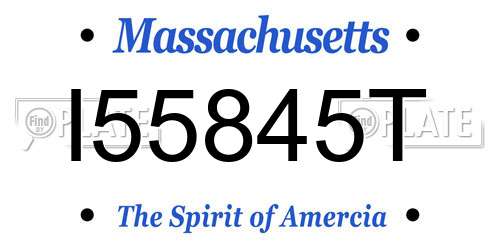 I55845T Massachusetts License Plate