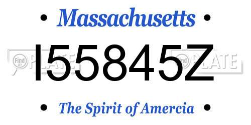 I55845Z Massachusetts License Plate