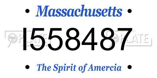 I558487 Massachusetts License Plate