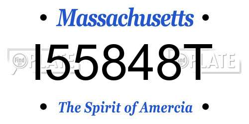 I55848T Massachusetts License Plate