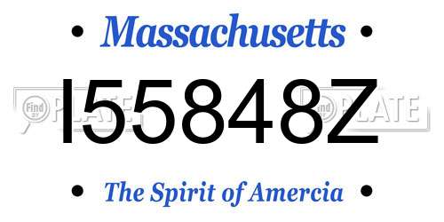 I55848Z Massachusetts License Plate