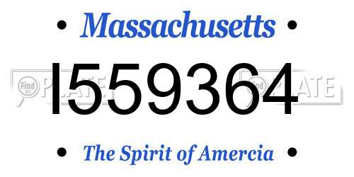 I559364 Massachusetts License Plate