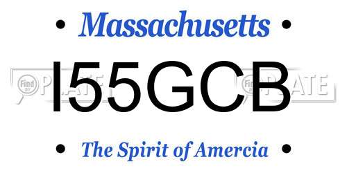 I55GCB Massachusetts License Plate