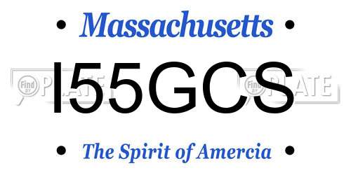 I55GCS Massachusetts License Plate