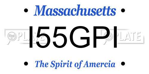 I55GPI Massachusetts License Plate
