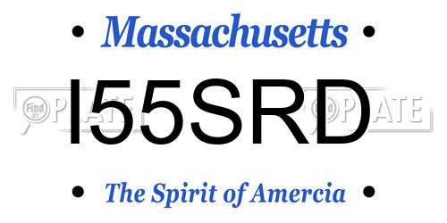 I55SRD Massachusetts License Plate