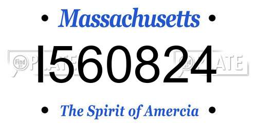 I560824 Massachusetts License Plate