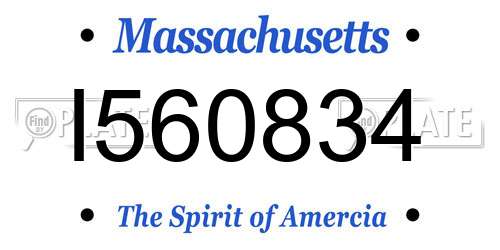I560834 Massachusetts License Plate