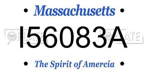 I56083A Massachusetts License Plate