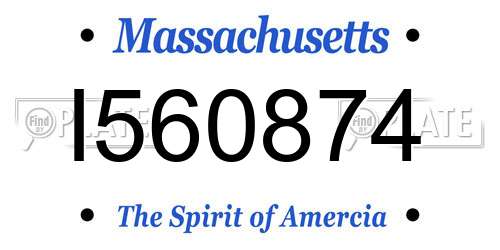 I560874 Massachusetts License Plate